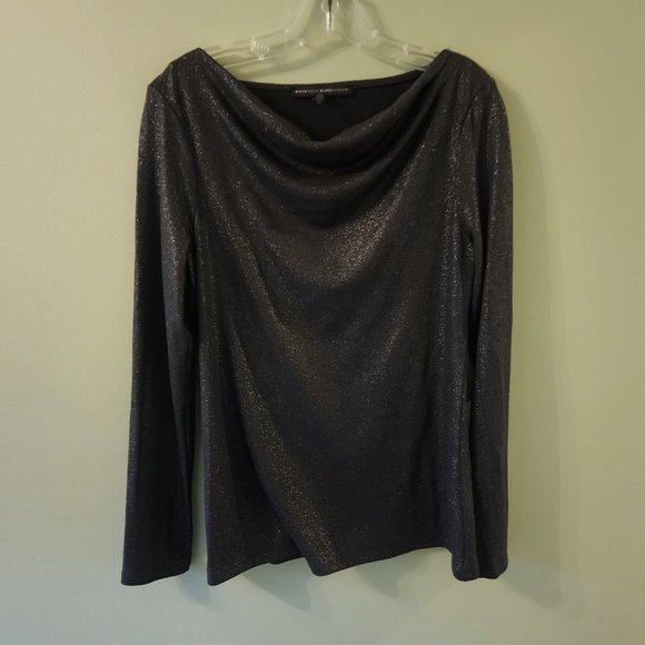 WHBM Draped Metallic-Knit Top, Size S, EUC - Picture 3 of 7